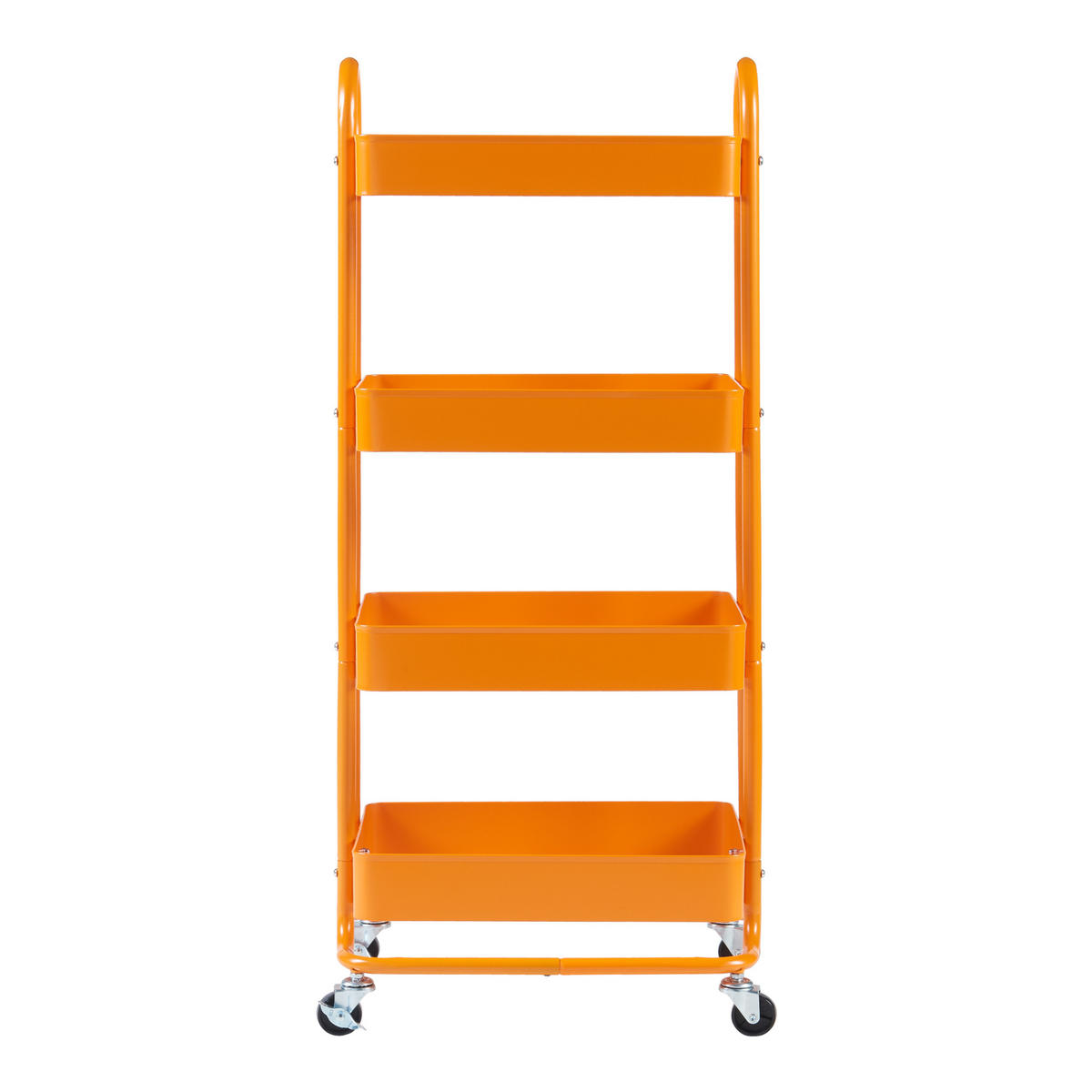 SERVIROVACÍ VOZÍK Pyhäntä - pomerančová, kov (46/103.5/35cm) - [en.casa]