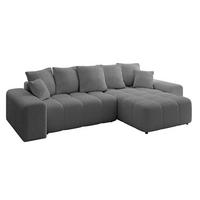 ECKSOFA Ottomane rechts ENIL-L 297x189x68 Grau Bouclé - Platinfarben, Holzwerkstoff/Kunststoff (189/297cm) - ALTDECOR