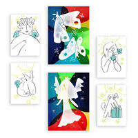 POSTER Set Mit 6 Flügel Der Liebe 1 In Tiere Zusammenfassungen A3 & A4 Rahmenlos - Klar, Papier (29/3cm) - Nacnic