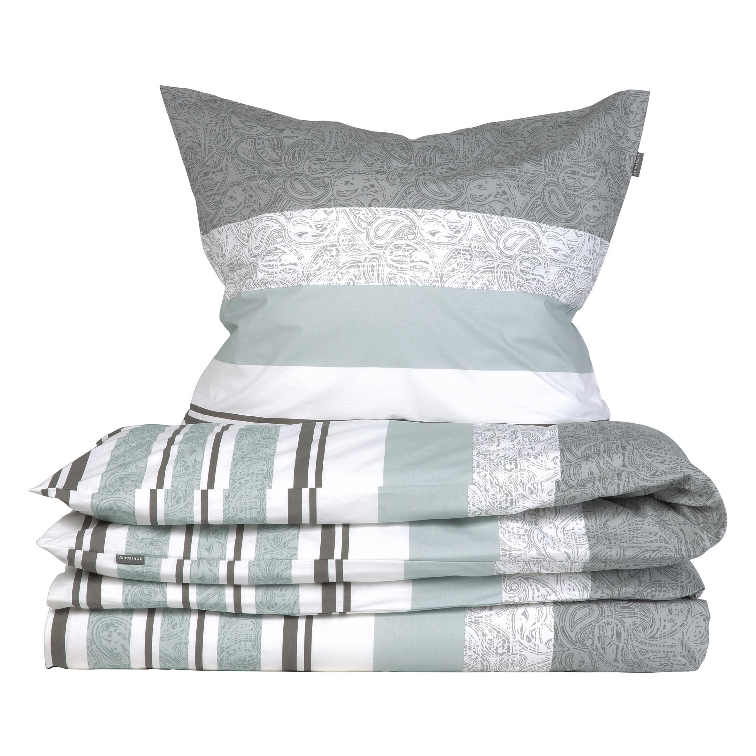 BETTWÄSCHESET Adele - Renforcé - 2-teilig - 155 x 220 cm - Grau - Grau, Textil (155/220cm) - SCHIESSER