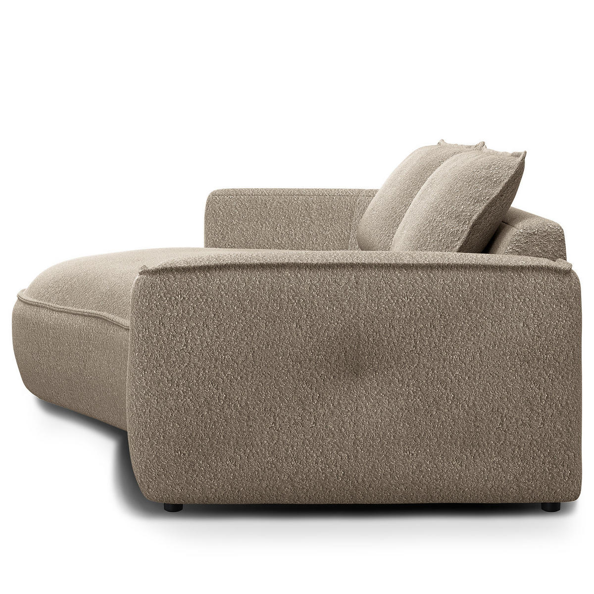 2,5-SITZER SOFA - Beige/Schwarz, Kunststoff/Textil (217/82/146cm) - home24