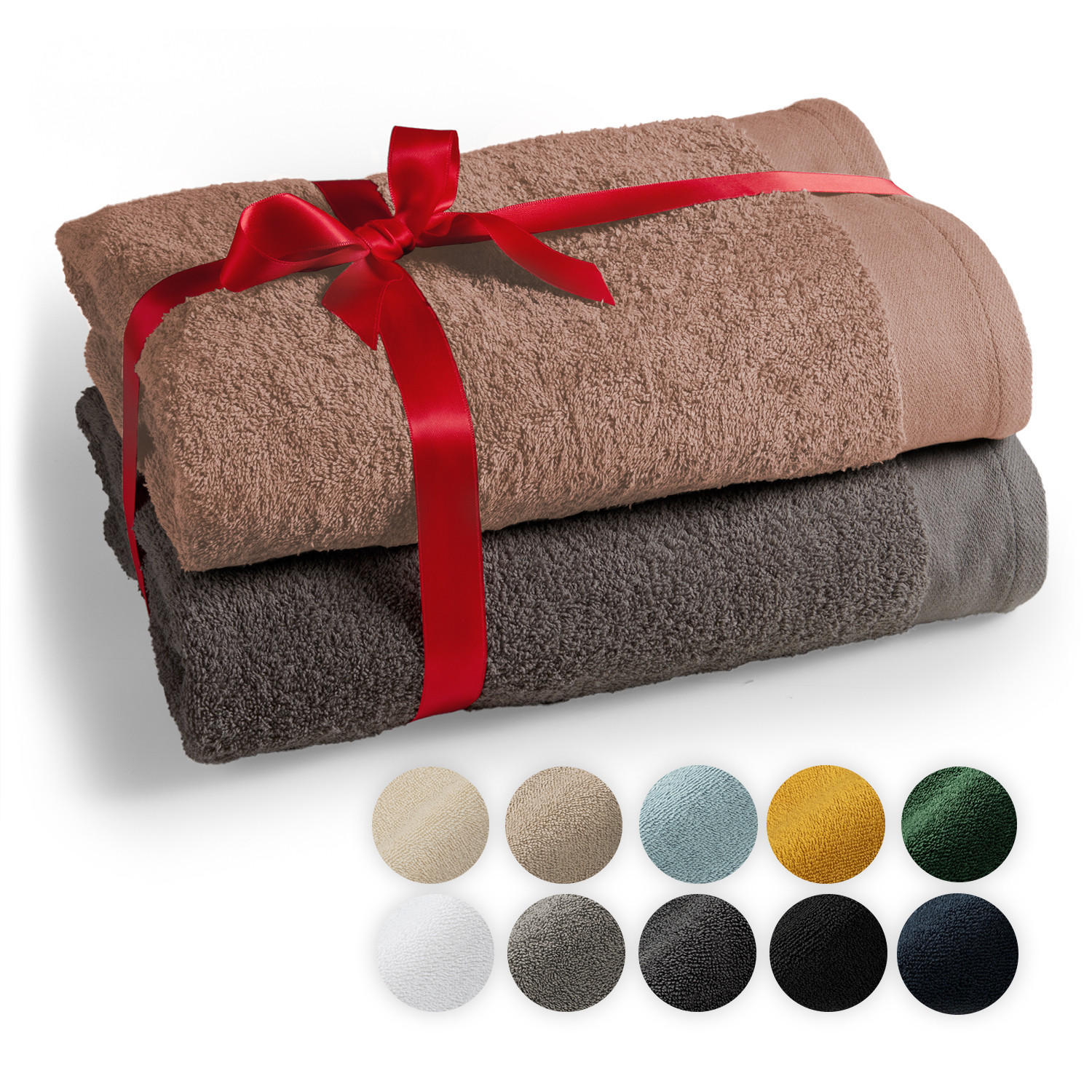 SAUNATUCH Anthrazit & Hellpink, 2er-Set - Pink/Anthrazit, Textil (80/200cm) - Blumtal