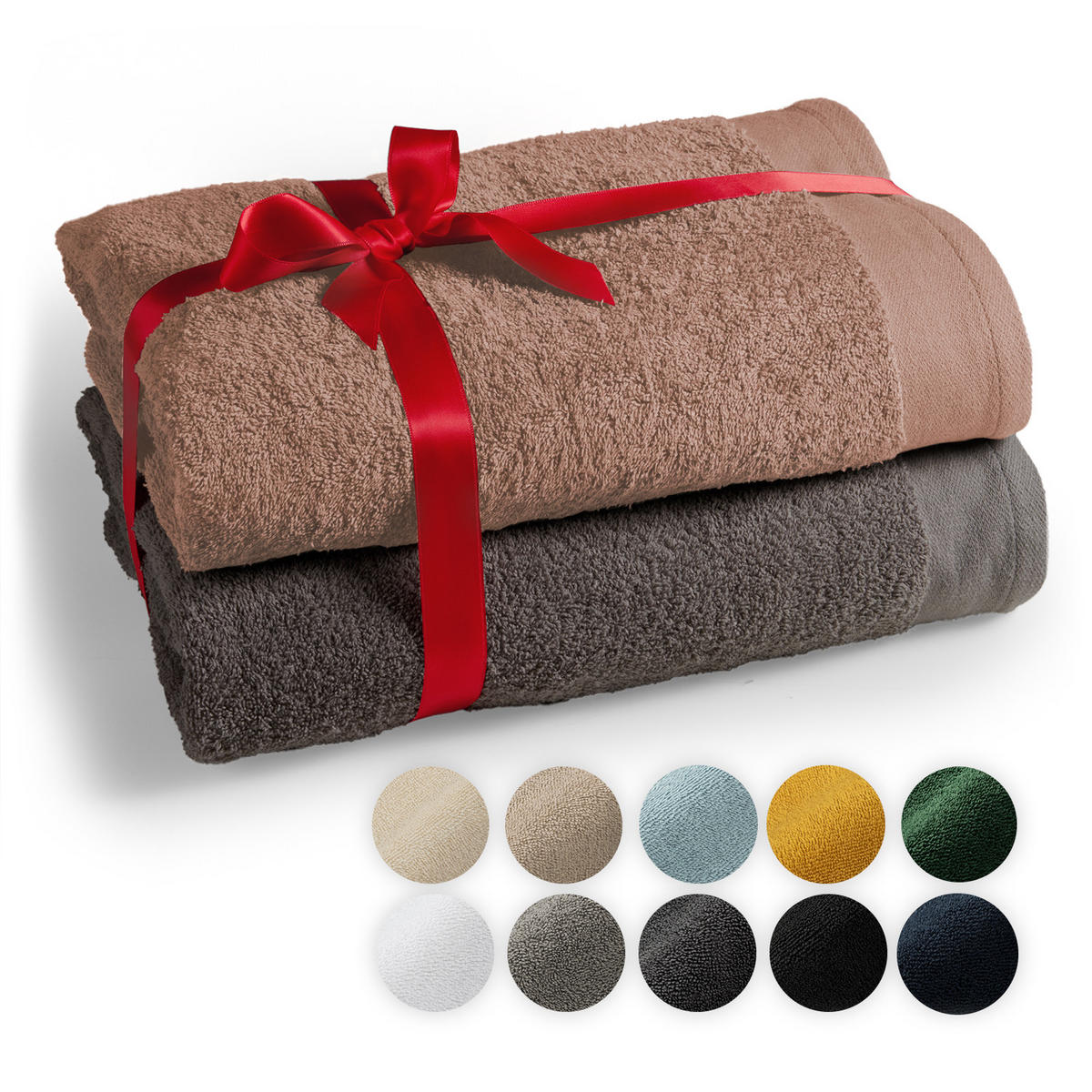 SAUNATUCH Anthrazit & Hellpink, 2er-Set - Pink/Anthrazit, Textil (80/200cm) - Blumtal