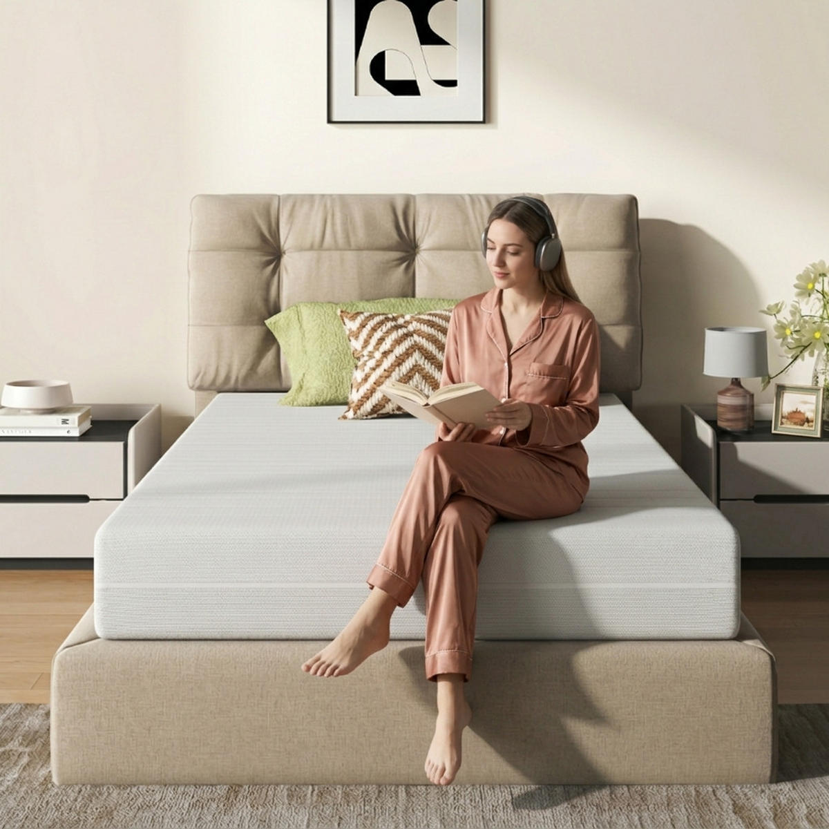 KALTSCHAUMMATRATZE 120/200 cm Weiß Höhe 20cm - Weiß, Textil (120/200cm) - Oxeza