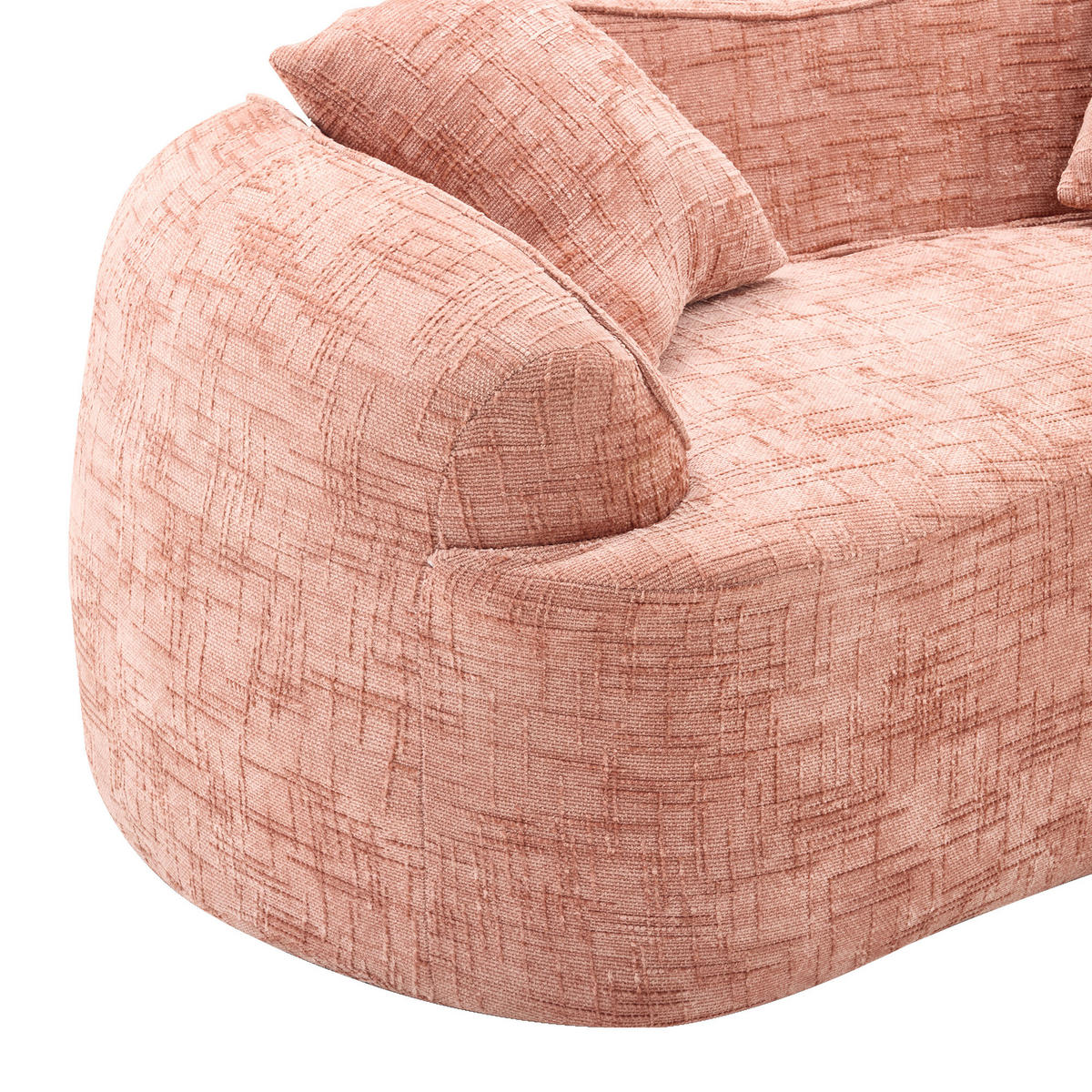 SOFA gebogen 2-Sitzer in Pink mit ergonomischer Schaumstoffpolsterung 170/90/70 cm - Rosa, Kunststoff (170/65/87cm) - OKWISH