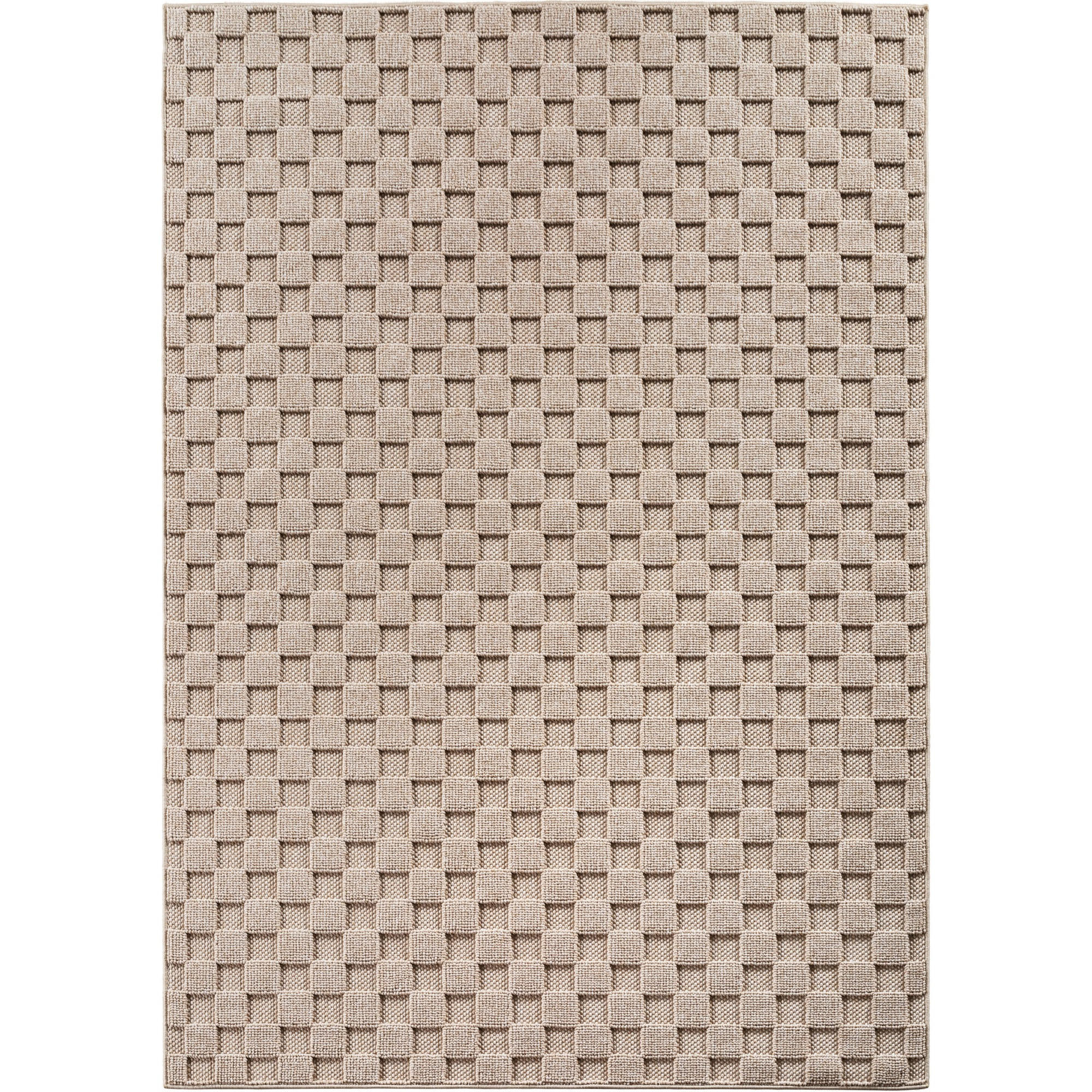 TEPPICH Flachgewebe LANGAU in Beige, mit Schachbrettmuster, 200 x 290 cm - Beige, Textil (200/290cm) - KADIMA DESIGN