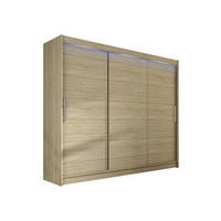 KLEIDERSCHRANK Aston II, mit RGB LED Beleuchtung - Silberfarben/Sonoma Eiche, Holzwerkstoff/Kunststoff (250/215/58cm) - MIRJAN24