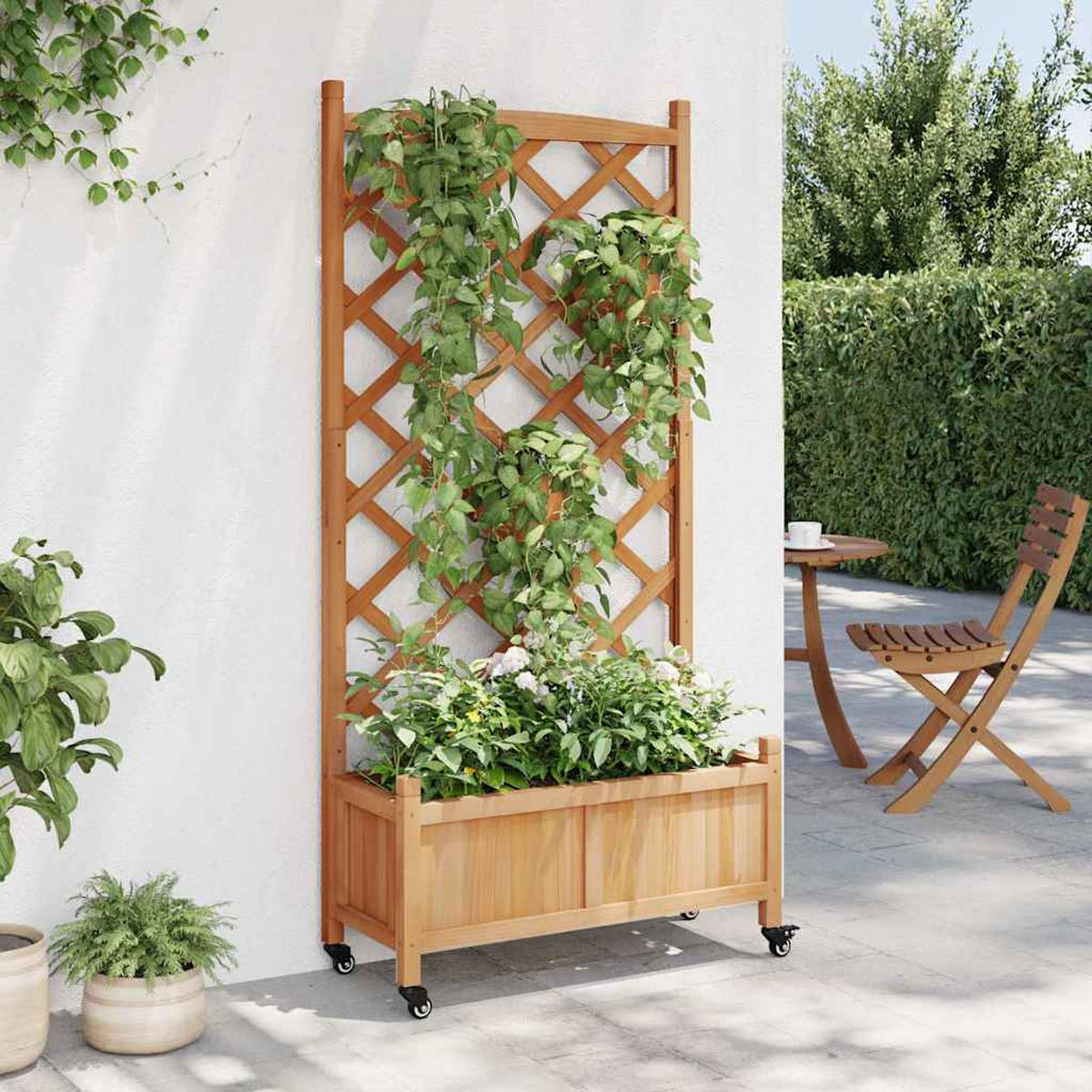 BLUMENTOPF Entwässerungsöffnung 75/35/157.5 cm Braun Holz - Braun, Holz (35/157.5/75cm) - vidaXL