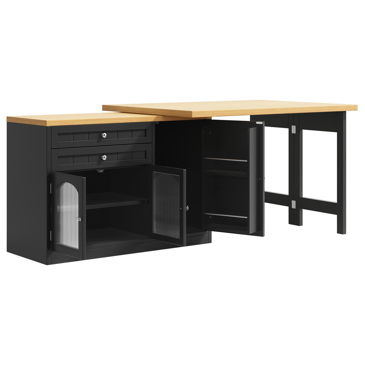 BARTISCH ausziehbar 120-194/40/73,5 cm DE-39750 Schwarz - Schwarz, Holzwerkstoff (40/120/73.5cm) - ComfortXL