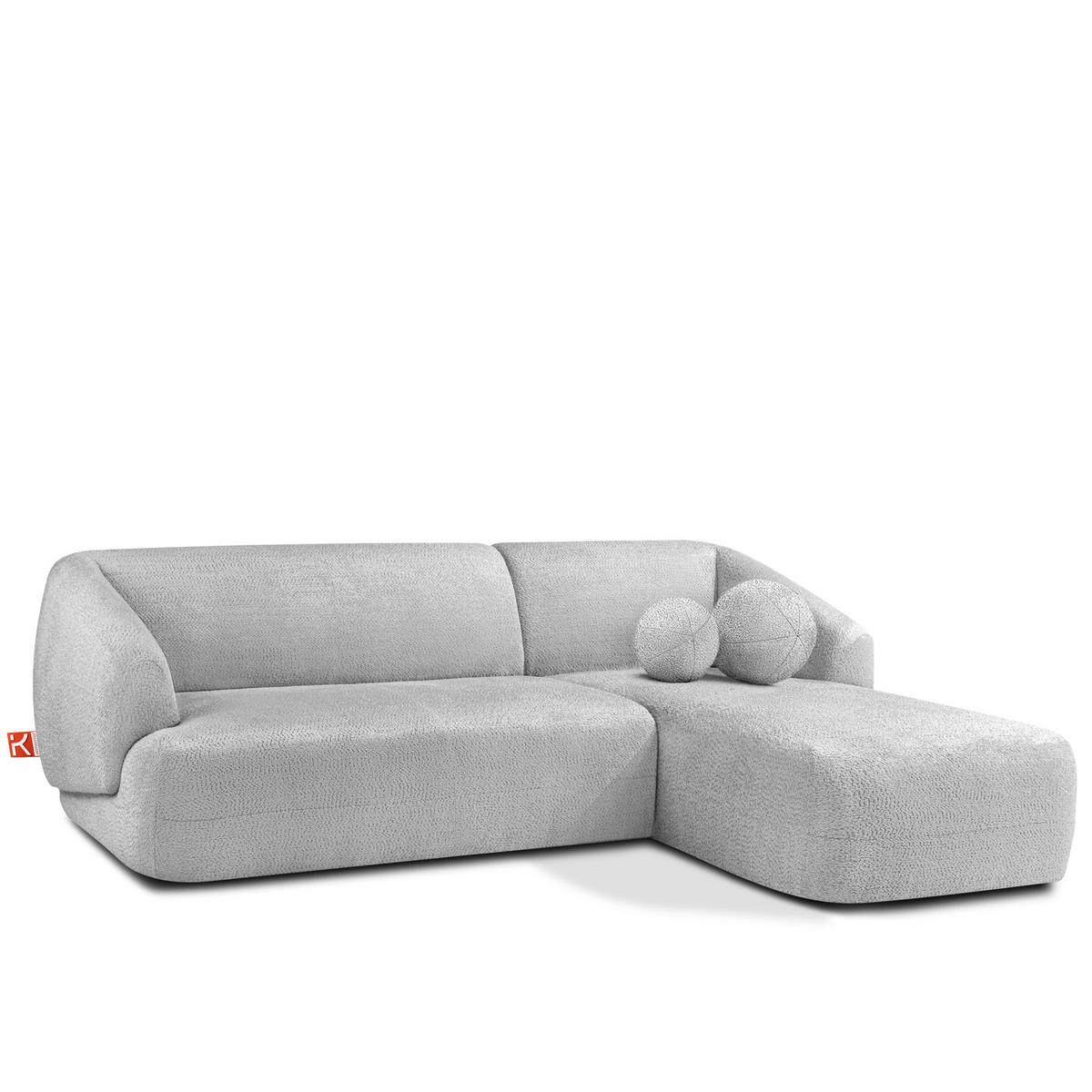ECKSOFA RECHTS VIRA, Grau, Chenille - Schwarz/Grau, Holz/Holzwerkstoff (300/160cm) - KONSIMO®
