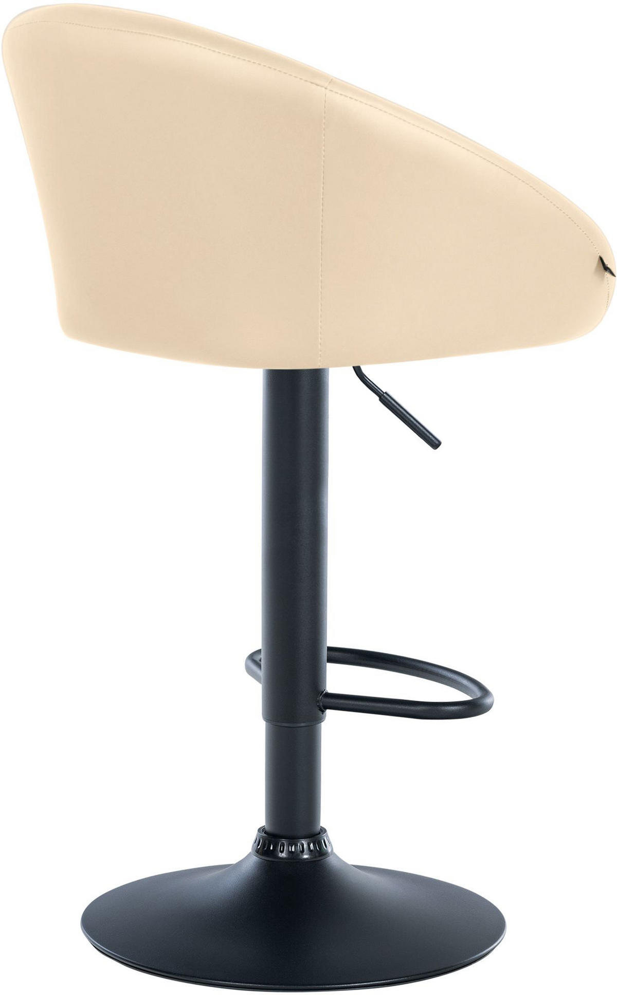 BARHOCKER OSLO Creme Kunstleder Schwarz - Creme, Leder/Metall (55/86/51cm) - DELUKE