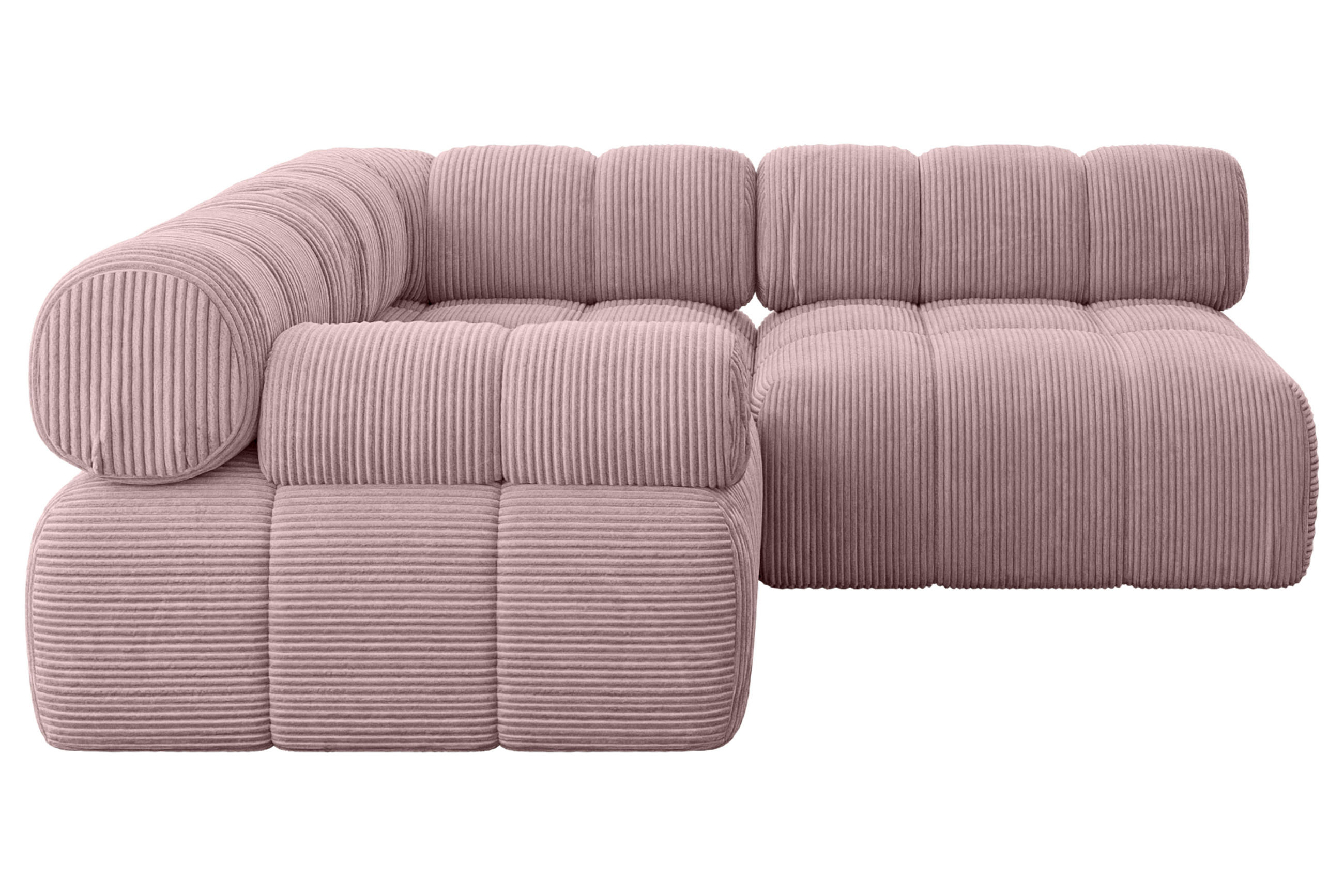 ECKSOFA modulares Sofa Mende-L1 - 190x190x70 cm Rosa Cord - Rosa, Holzwerkstoff/Textil (190/190cm) - ALTDECOR