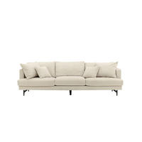 3-SITZER-SOFA Samt beige - Beige, Textil (255/66/86cm) - ebuy24
