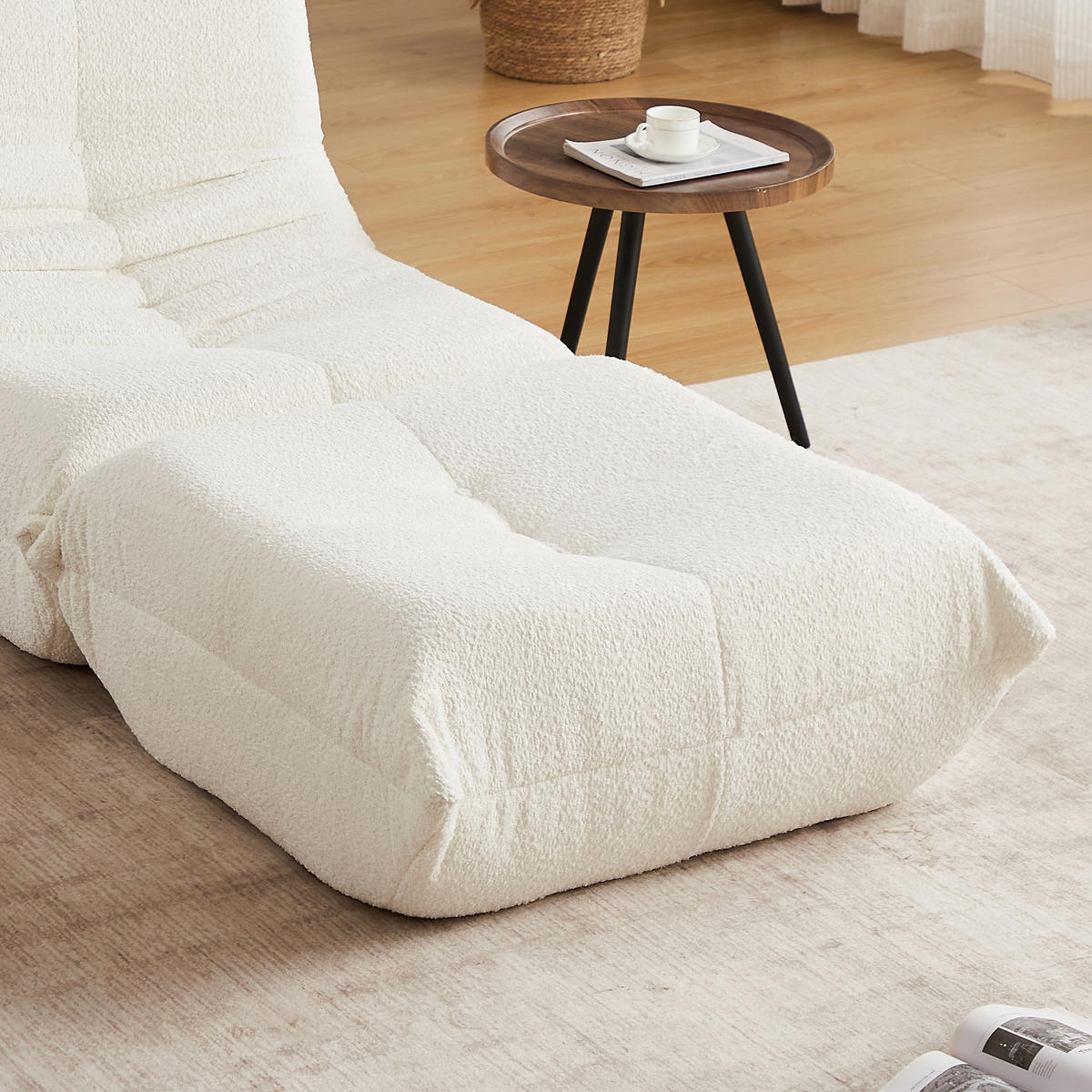 SITZSACK Chenille Beige rutschfest - Beige, Textil (94/34/83cm) - WISHDOR