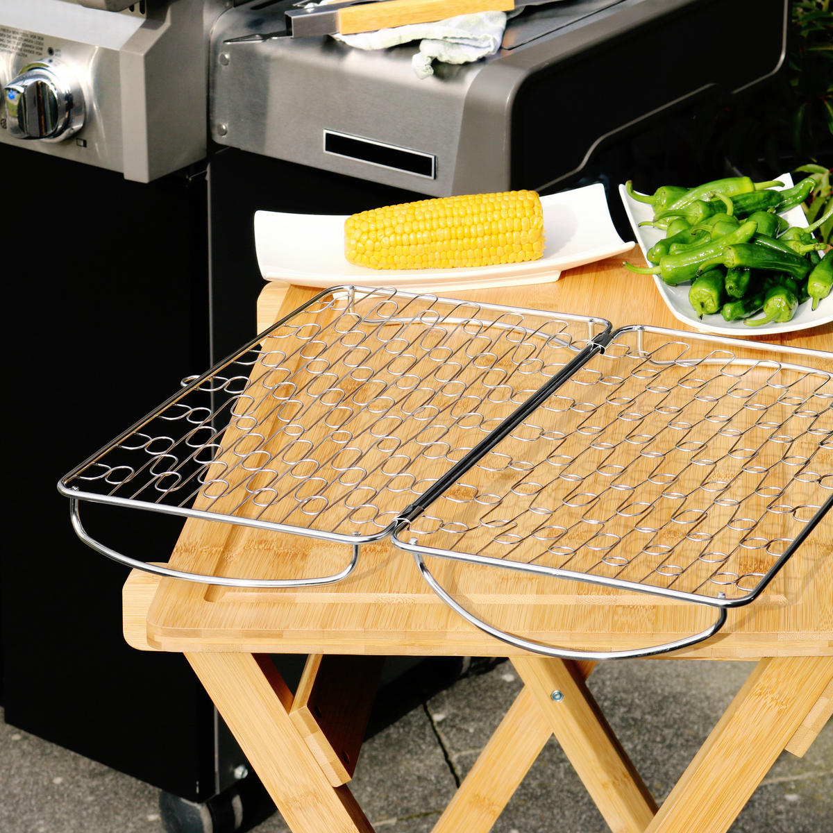 GRILLKORB, Edelstahl - Edelstahlfarben, Metall (42/24/8cm) - bremermann