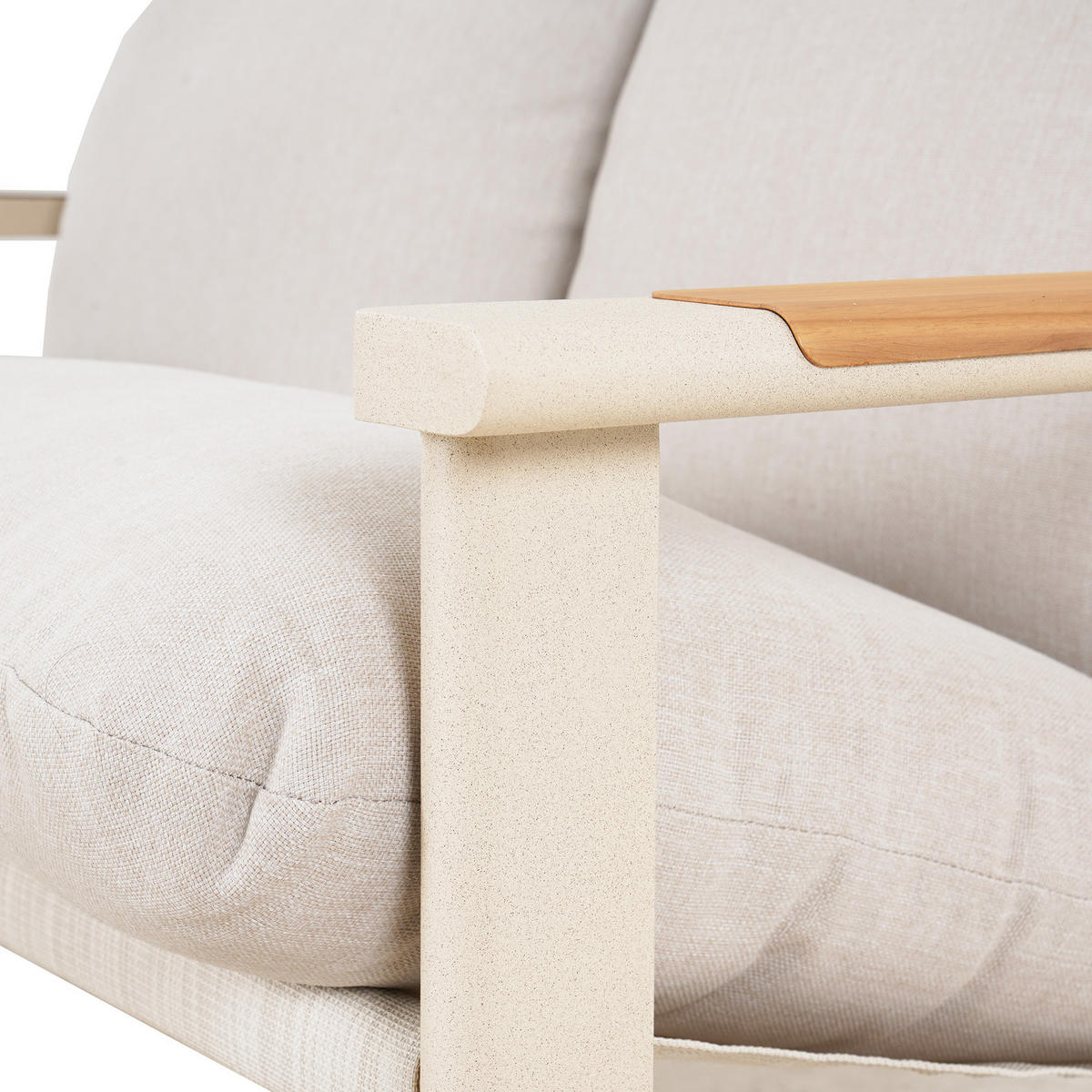 ZAHRADNÍ SESTAVA Aspen, kovová, 2 křesla + 2místná pohovka + konferenční stolek, béžová - béžová, kov - Beautysofa