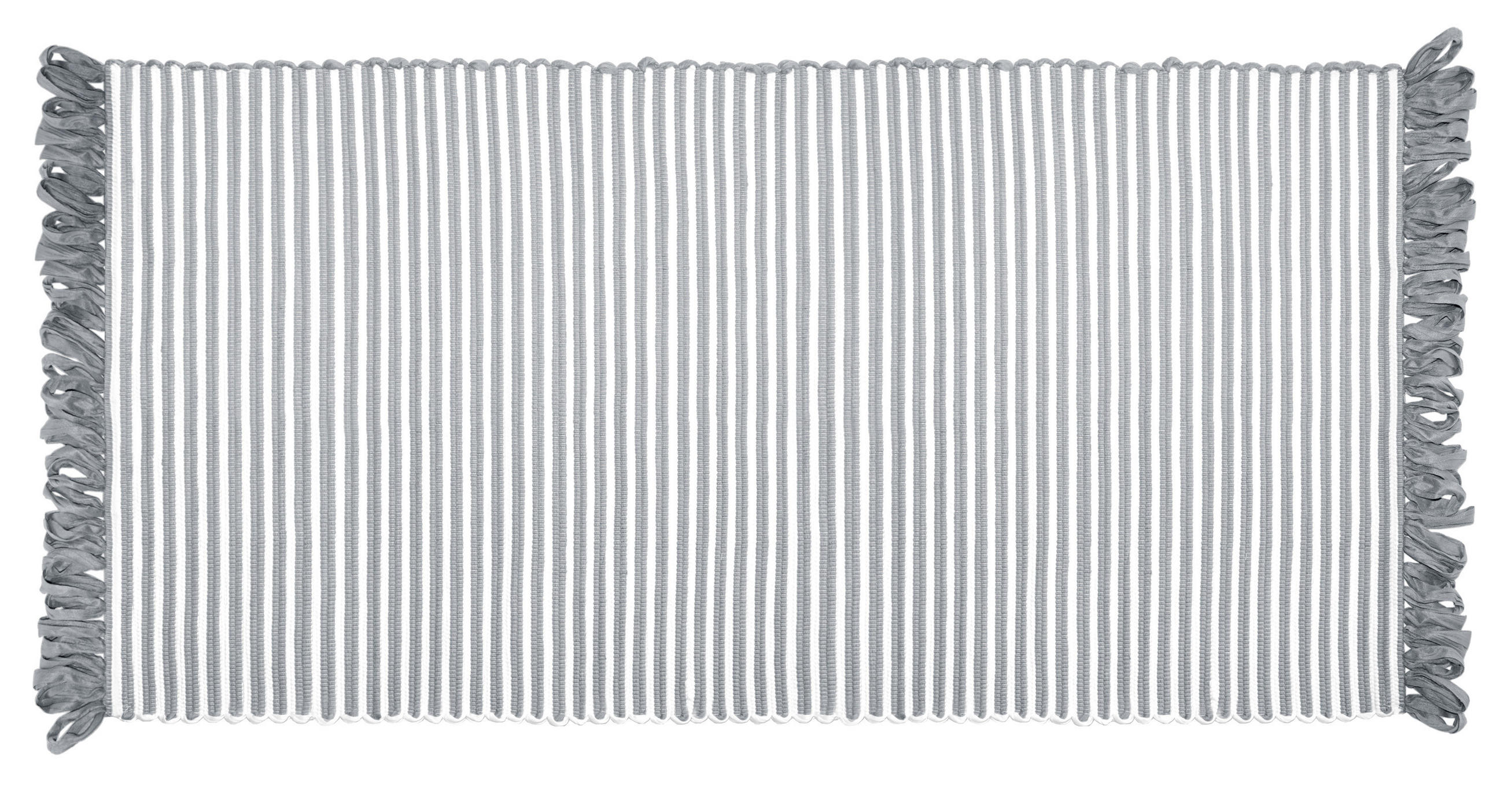 HANDGEWEBTER Läufer 60x120 cm Rauchgrau - Grau, Naturmaterialien/Textil (60/120cm) - Lashuma