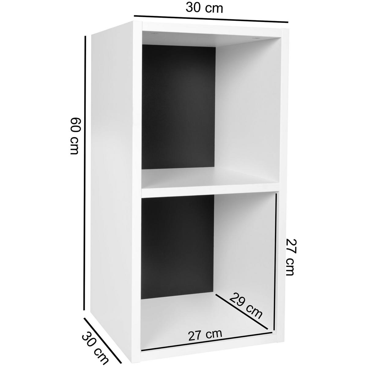 REGAL Melamin 2 Fächer Kompakt CERVINO, Schwarz 30x30x60 cm - Schwarz, Holz (30/60/30cm) - KADIMA DESIGN