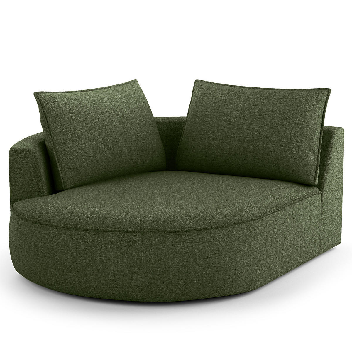 OTTOMANE - modular - Schwarz/Grün, Kunststoff/Textil (126/82/154cm) - home24