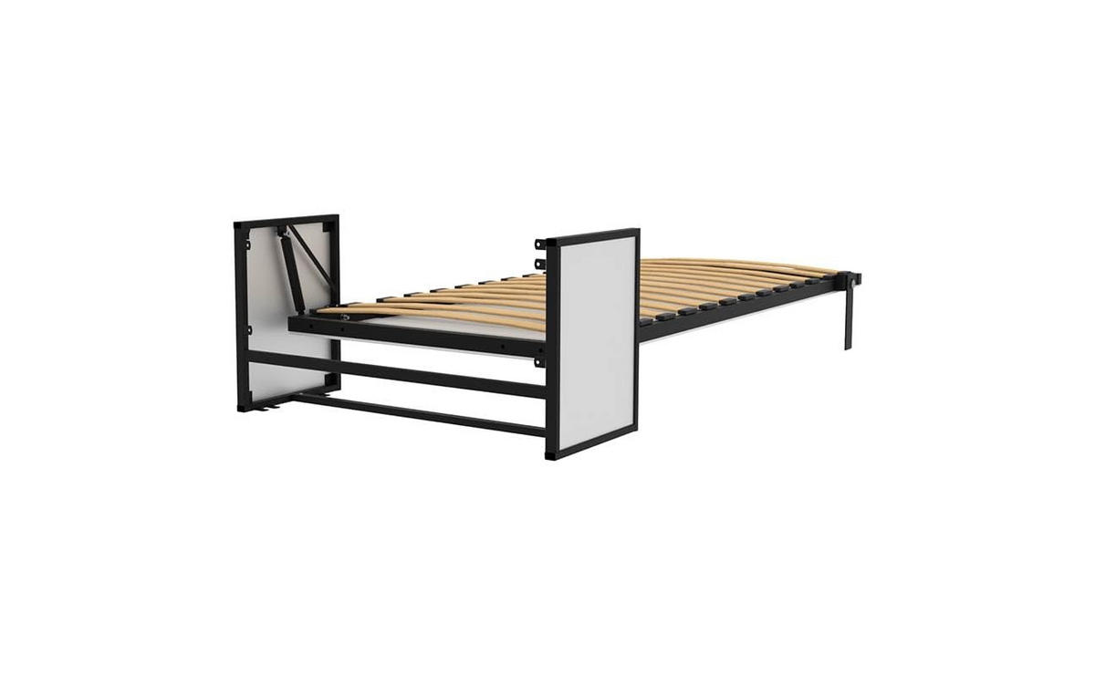 SCHRANKBETT Morphy Studio Modulares SizeFlex- und TypeFlex-System - 100x200, Vertikal - Schwarz, Metall (100/200cm) - WallBedKing