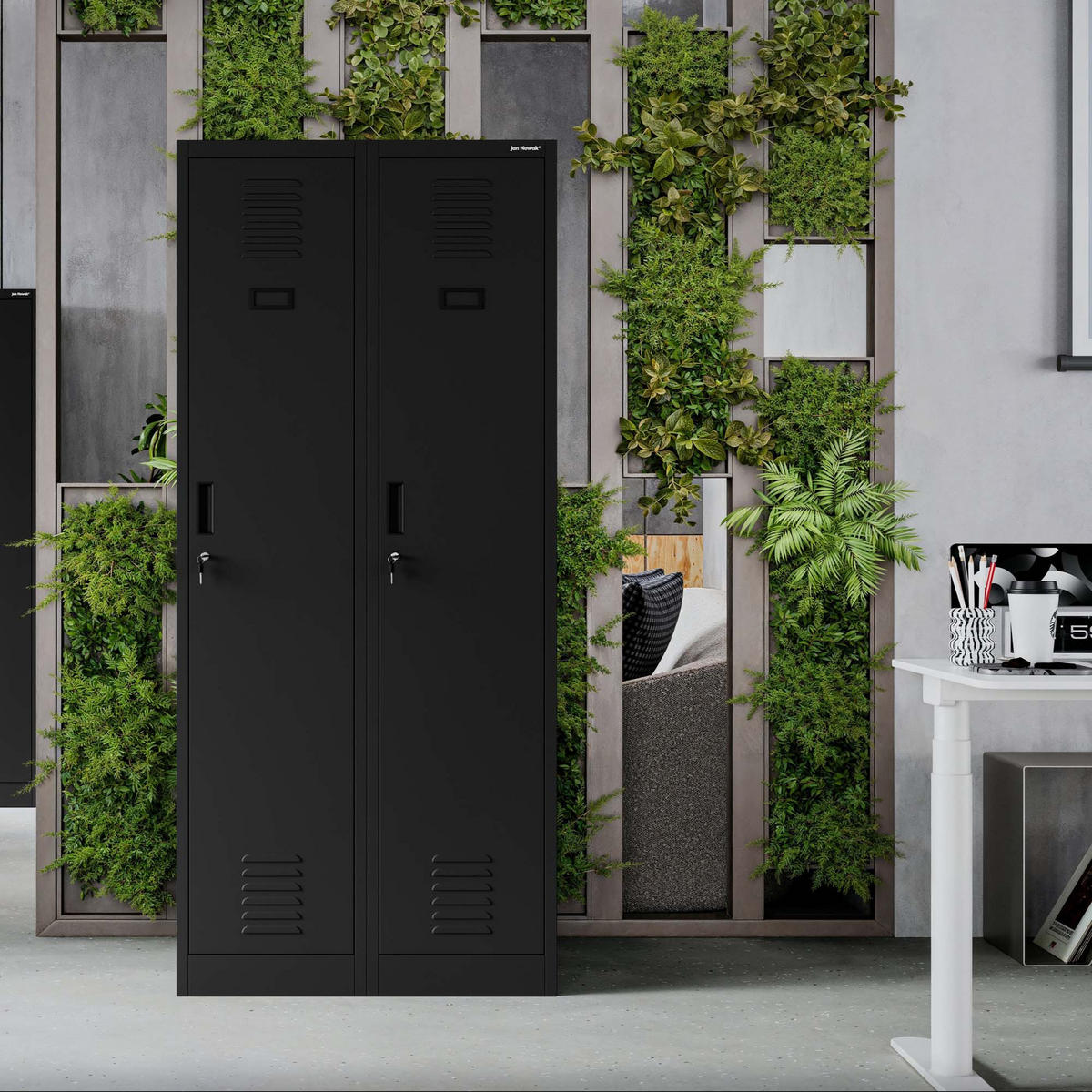 METALL-ARBEITSSCHRANK KACPER D600 - Schwarz, Metall (80/180/60cm)