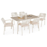 GARTENMÖBEL SET VOLONTE - Beige, Glas/Metall - IDIMEX