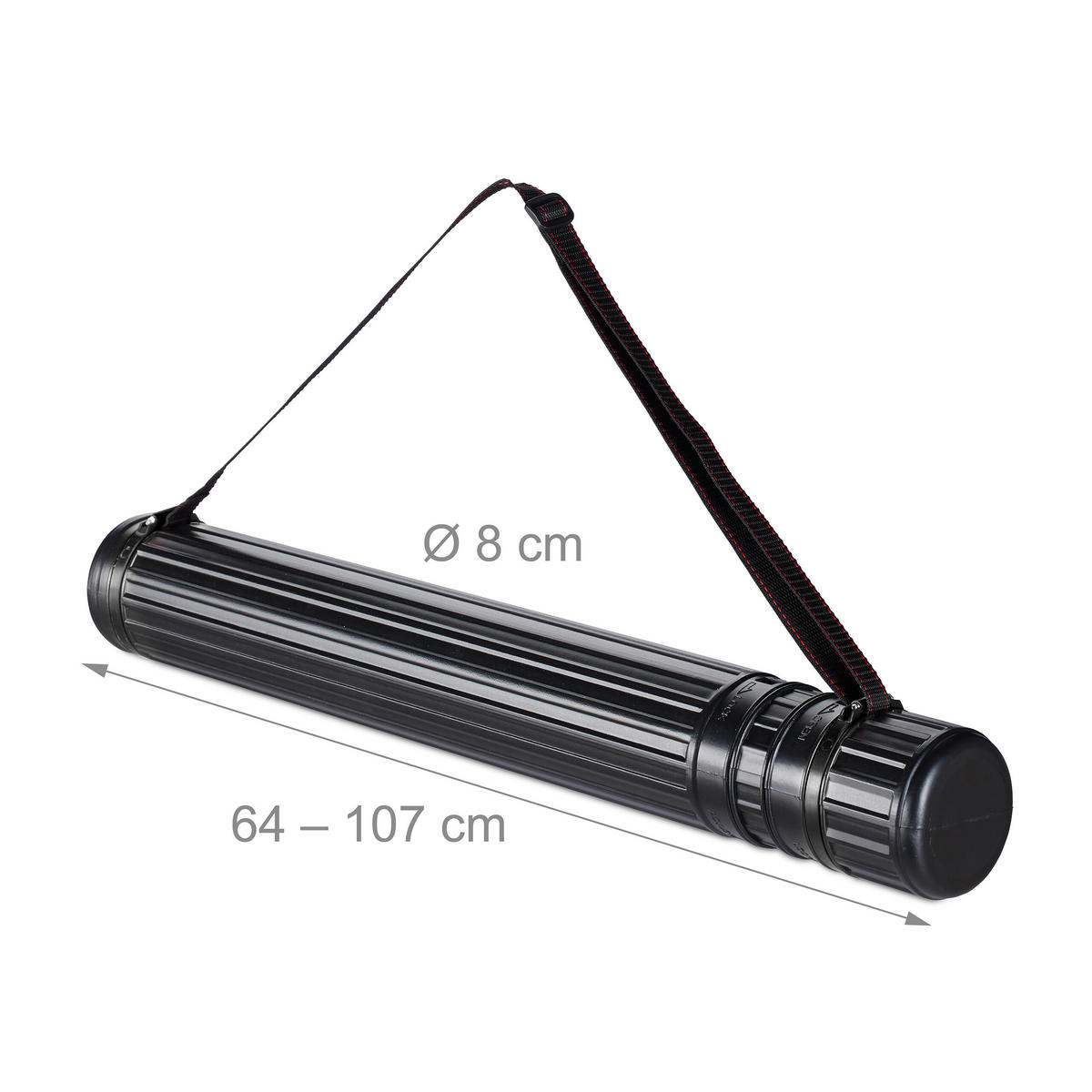 POSTERROLLE - Schwarz, Kunststoff (8/107/8cm) - Relaxdays