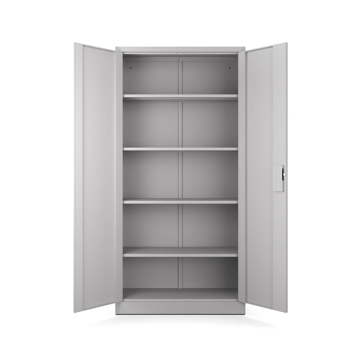 AKTENSCHRANK für Büro Metallschrank für Dokumente und Ordner Stahlschrank Hellgrau abschließbar 90x40x185cm - Hellgrau, Metall (90/185/40cm) - Muralo