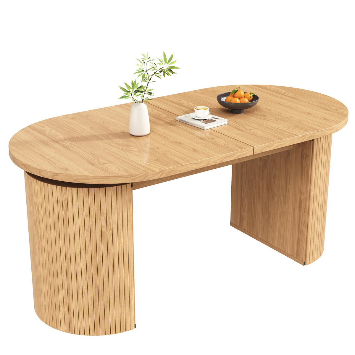 AUSZIEHTISCH Naturbraun 120-160/80/76 cm - Hellbraun, Holz (80/160/76cm) - PANGIVO