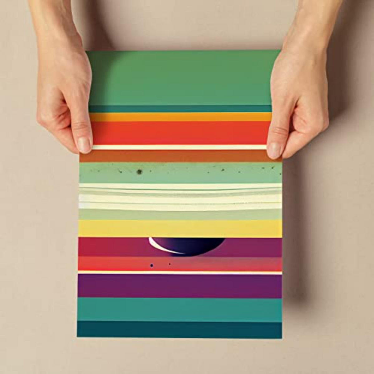 POSTER Set mit 4 Teilt Abstrakt Moderne Galaxien A4 Rahmenlos - Klar, Papier (29.7/3cm) - Nacnic