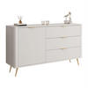 SIDEBOARD SCARLETT 138 1D3S MIT SCHUBLADEN BEIGE + GOLD - Beige, Holzwerkstoff (138/81/38cm) - Lookway