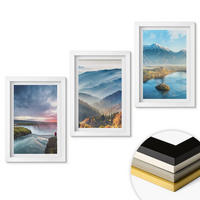 WANDBILDER 3er-Set - 20x30 cm Weißer Rahmen - Berglandschaften, Wasserfälle - Weiß, Kunststoff (20/30cm) - ArtPrintCave