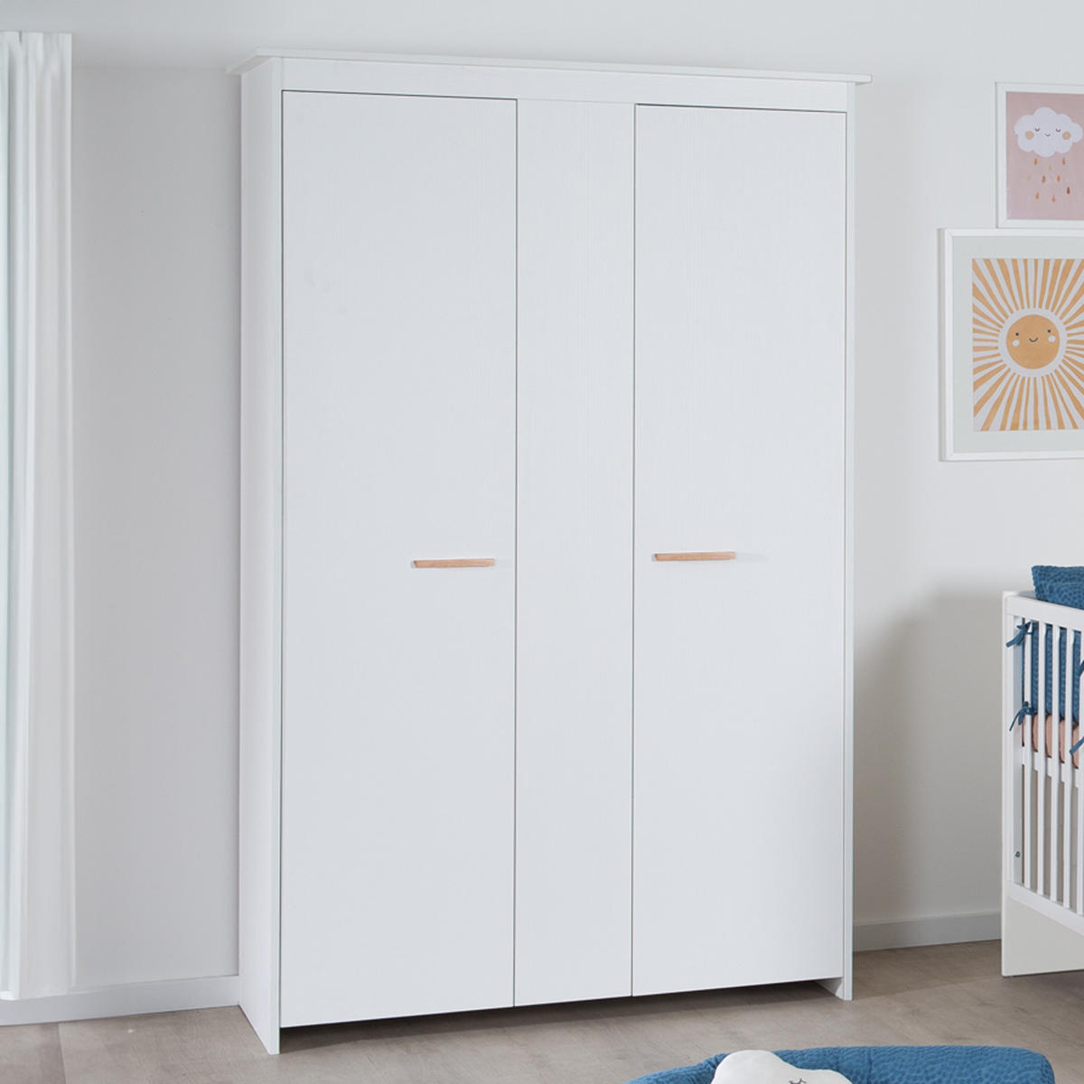 BABYZIMMER-SET Lilo 3-teilig - Weiß, Holzwerkstoff (117.5/190/144cm) - Roba