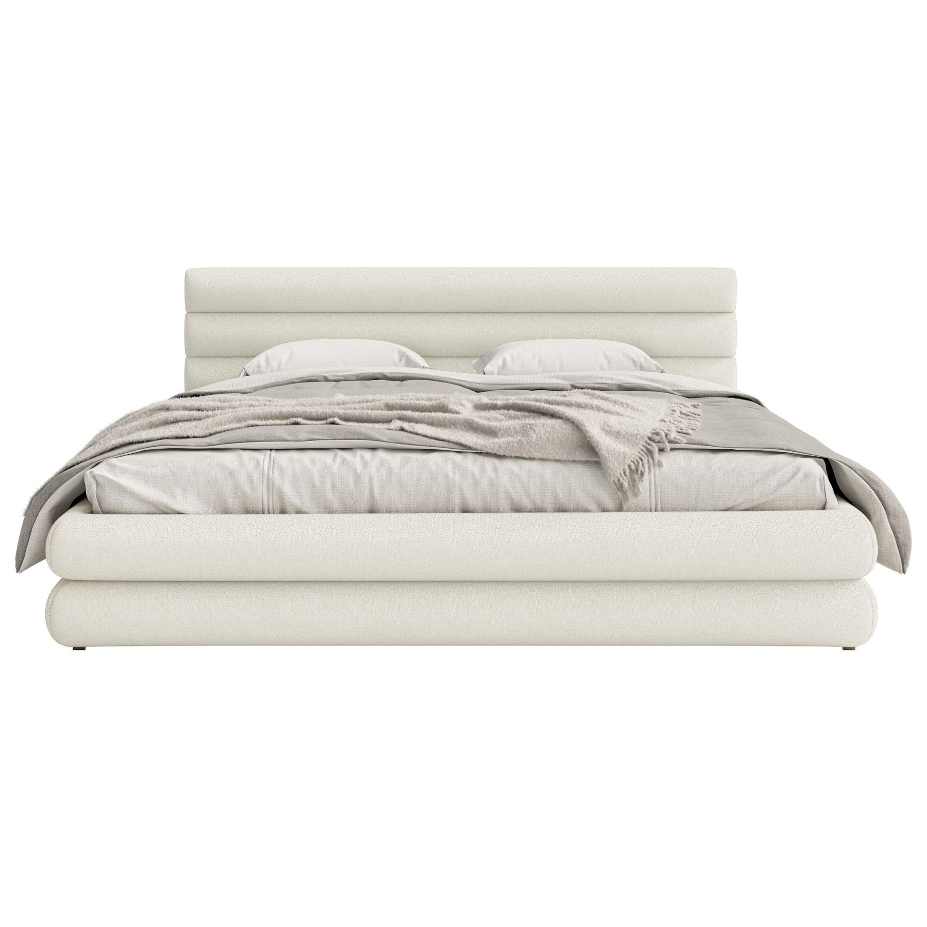 POLSTERBETT Alegre Creme Chenille 180x200 cm - Creme/Schwarz, Kunststoff/Textil (180/200cm) - Selsey