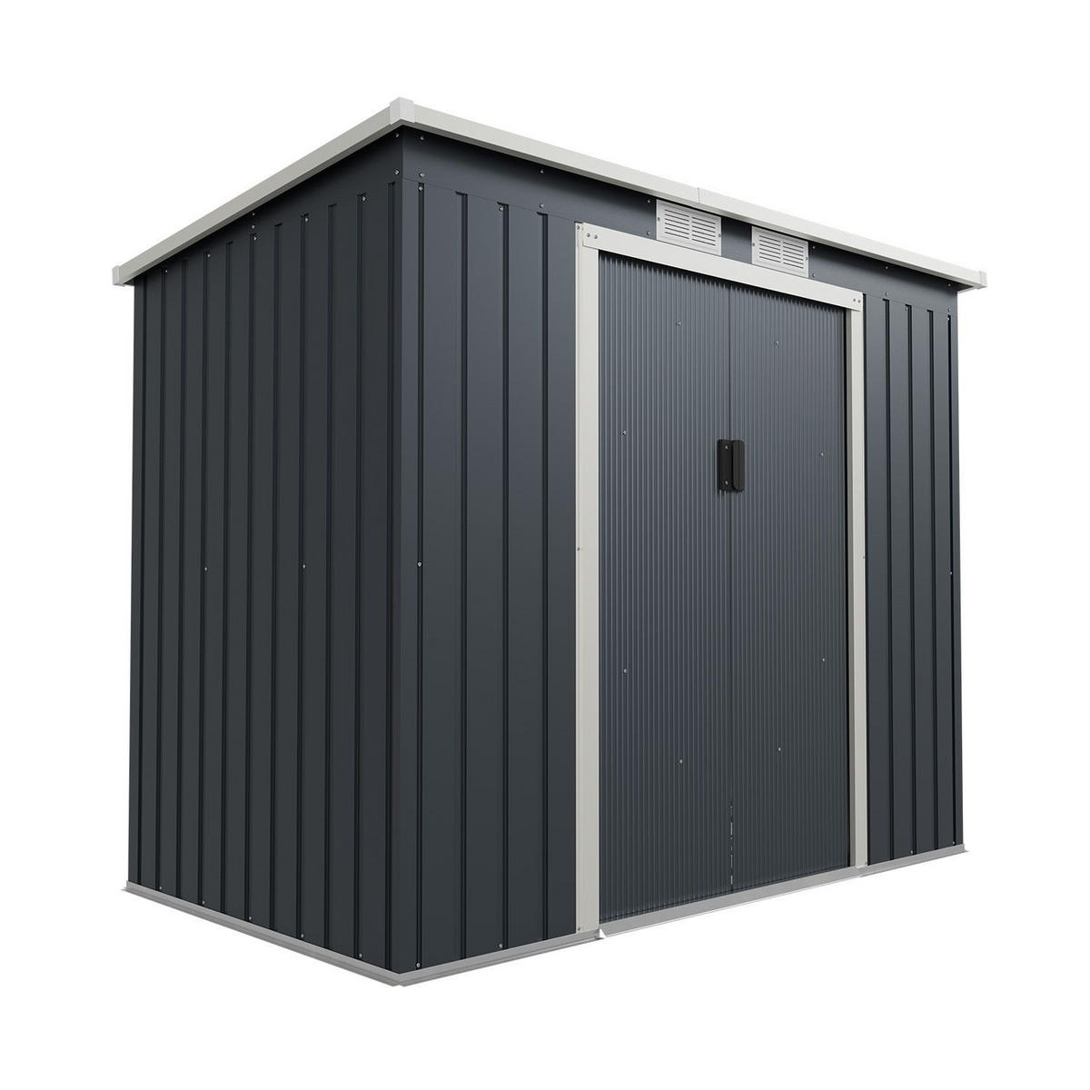 GERÄTESCHUPPEN M Anthrazit - Anthrazit, Metall (132/174/218cm) - Juskys