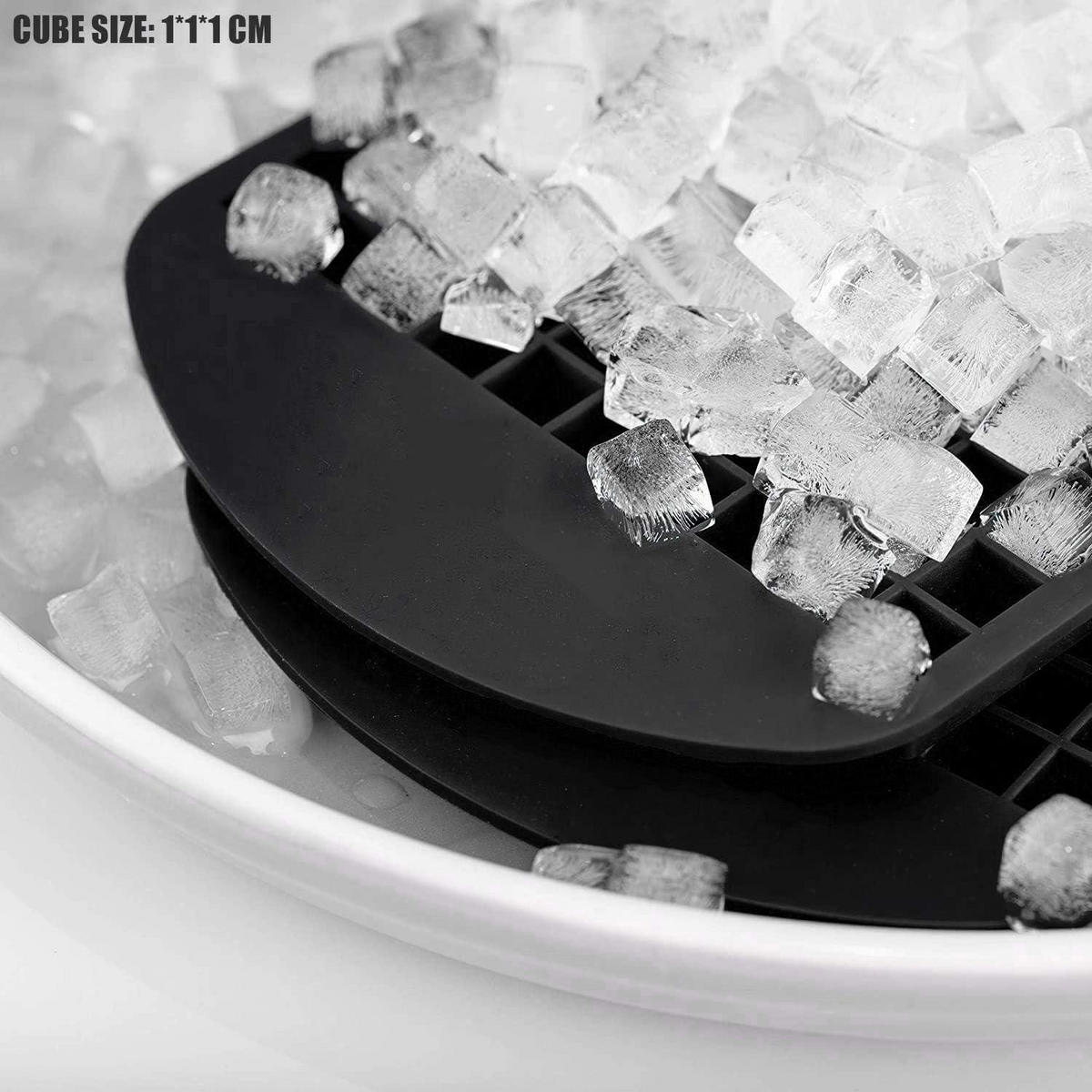EISWÜRFELFORM Silikon 160 Eiswürfel Schwarz - Schwarz, Kunststoff (12/1.1/24cm)