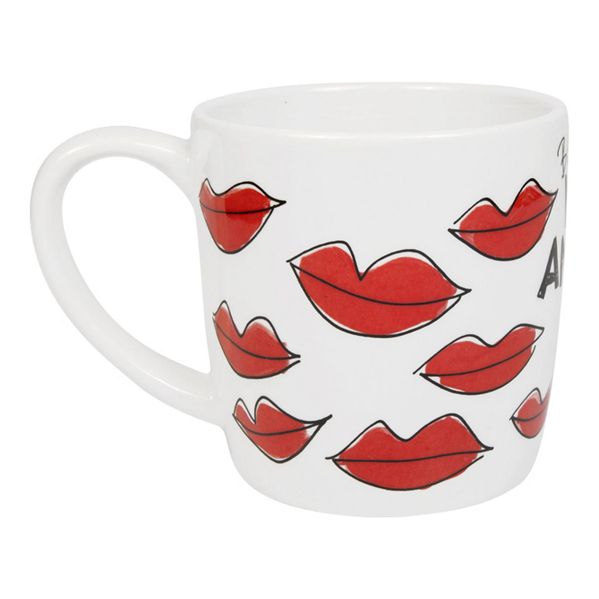 CAPPUCCINO-BECHER Valentinstag Küsschen in Rot - 500 ml - Rot, Keramik (0.5L) - Blond Amsterdam