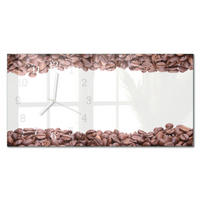 WANDUHR 60x30 cm - Kaffeebohnen - Braun, Glas (60/30/0.4cm) - TULUP