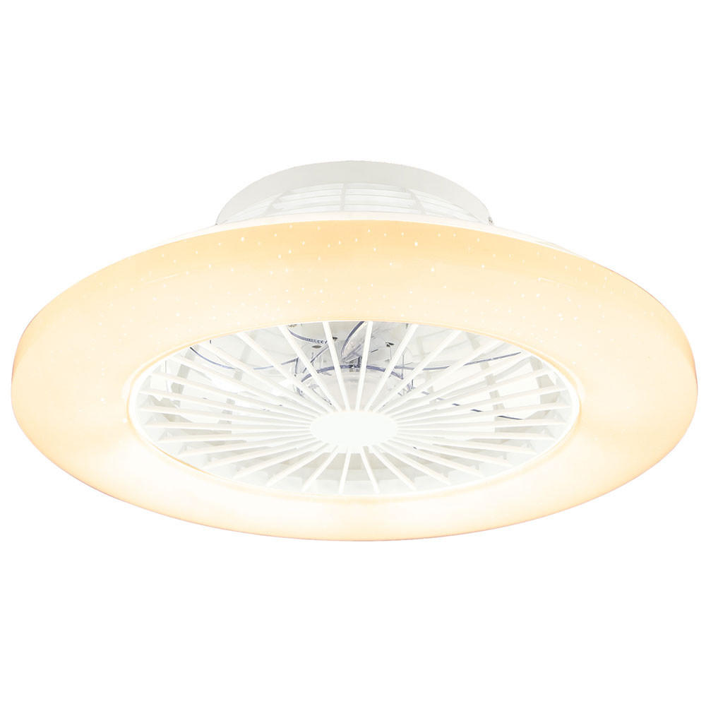 LED DECKENLEUCHTE TRAVO Weiß mit Ventilator - Weiß, Metall (50/50/17.5cm) - Globo Lighting