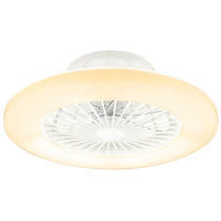 LED DECKENLEUCHTE TRAVO Weiß mit Ventilator - Weiß, Metall (50/50/17.5cm) - Globo Lighting