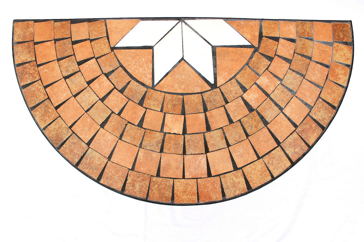 WANDTISCH Halbrund Metall Mosaik 70 cm 120041 - Schwarz, Metall (35/70/72cm) - DanDiBo