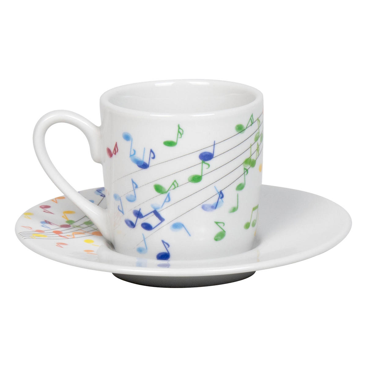 ESPRESSOTASSE Flying Notes mit Untertasse - Naturfarben, Keramik (0.3L) - Könitz