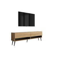 TV-LOWBOARD 170 cm Eiche Craft, schwarze schräge Beine, 170 × 32 × 52 cm - Braun, Holzwerkstoff (170/52/32cm) - 3XE LIVING