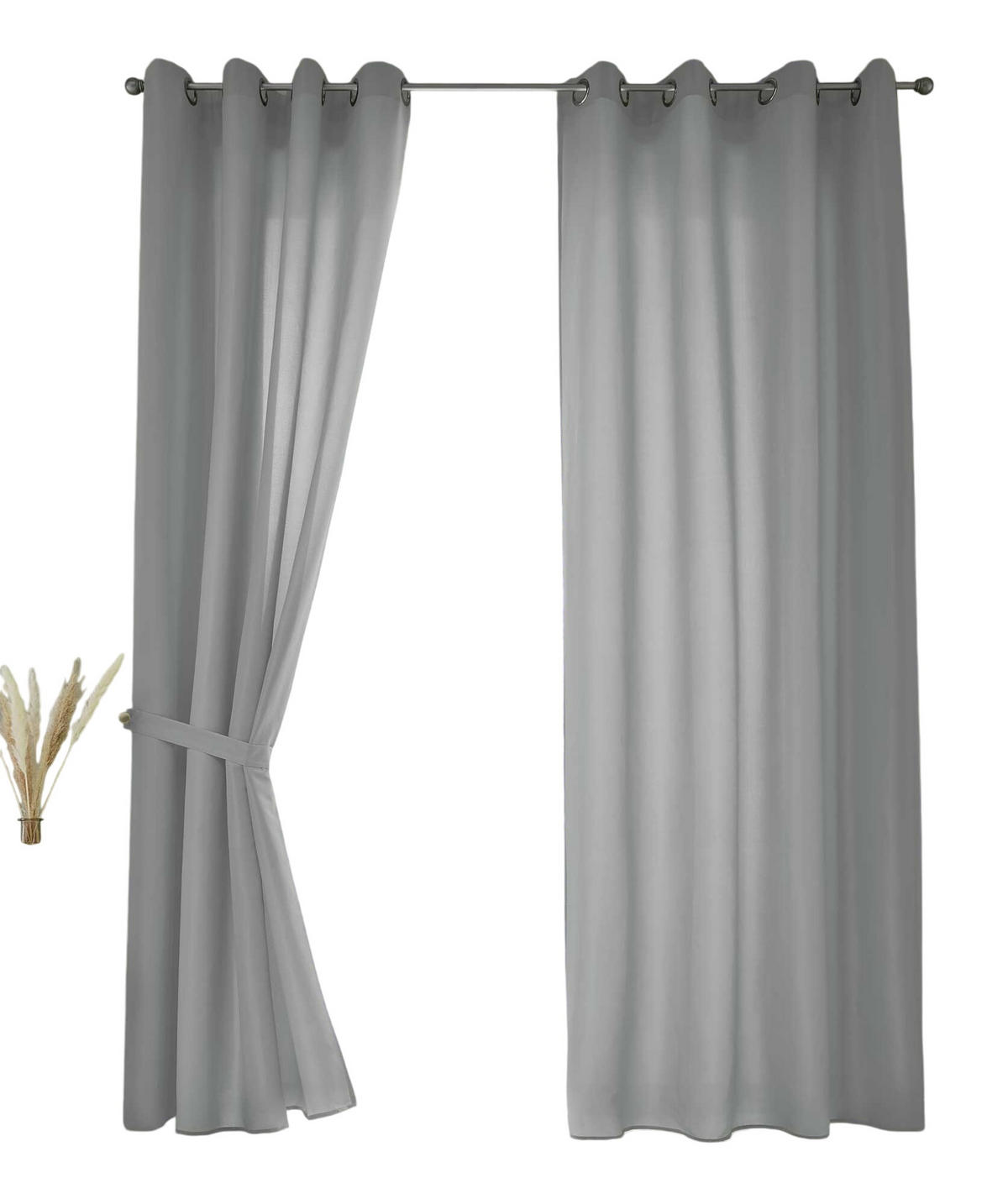 VORHANG 2ER SET BERLIN HxB 225x140cm Grau - Grau, Textil (140/225/225cm) - Gardinenbox