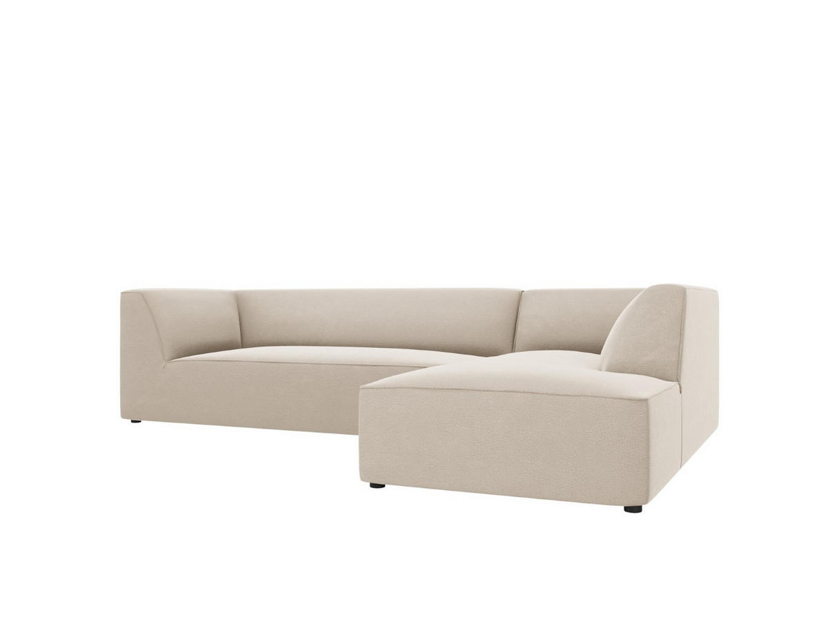 ECKSOFA rechts Ruby aus Samt beige 4 Sitzplätze - Beige, Textil (180/273cm) - Micadoni