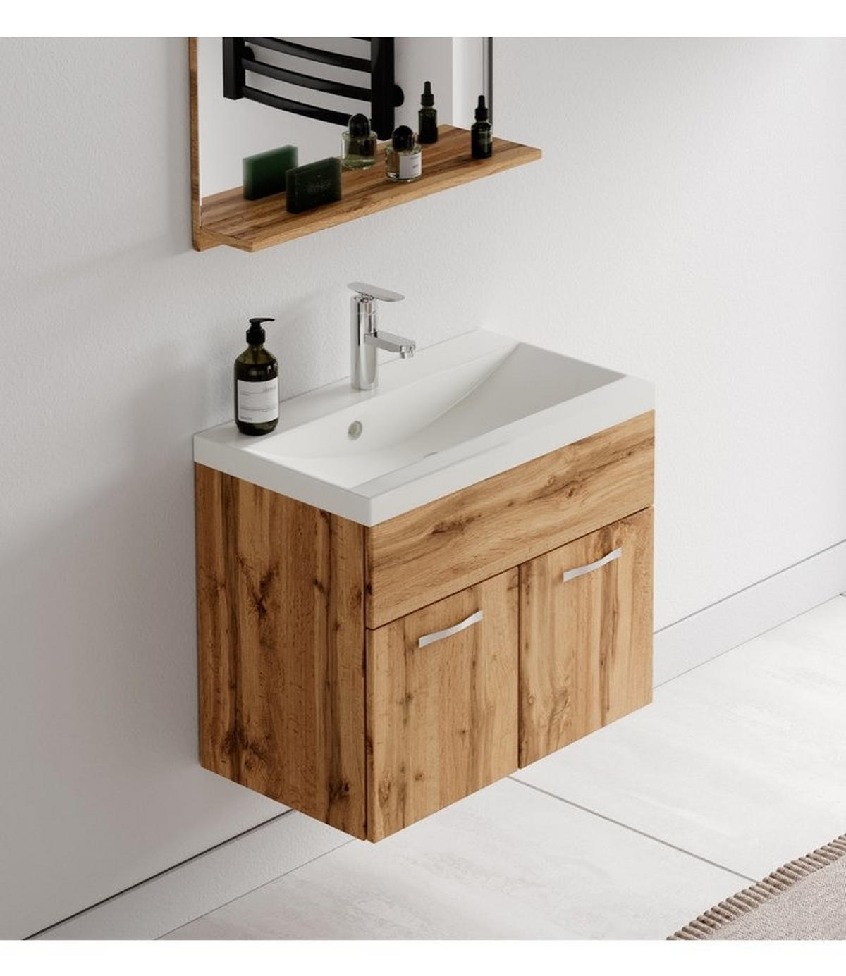 BADMÖBEL-SET Montreal 2 Teile Eiche - 60 x 35 x 51 cm - Eichefarben, Holz (60/51/35cm) - Badplaats