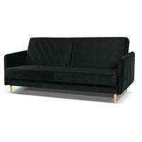 SCHLAFSOFA Vesto Schwarz Velours - Bettkasten - 207x93 cm - Schwarz, Holz/Holzwerkstoff (207/93/93cm) - Ravio
