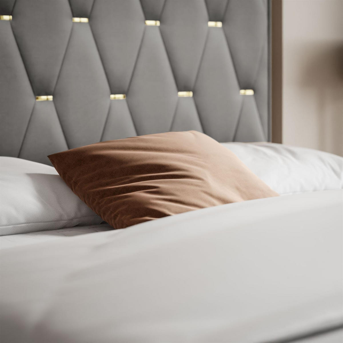 BOXSPRINGBETT IZOLDA mit Bettkasten und Topper 160x200 cm Royal Velvet 250 - Grau, Textil - Lookway