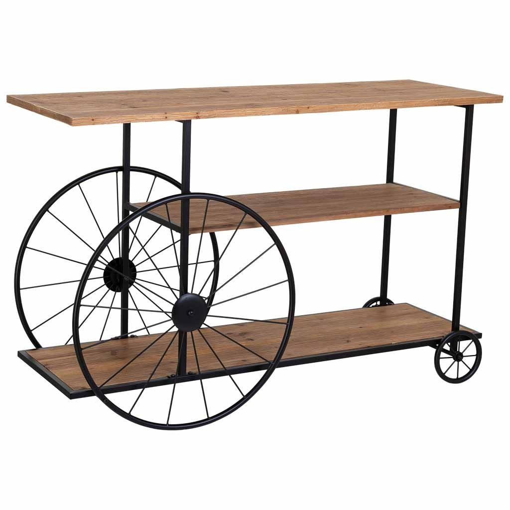 KONSOLENTISCH aus Metall und Holz, schwarz, 120x42x78cm - Schwarz, Holz (80/122/44cm) - Wanderlust