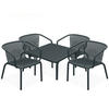 GARTEN ESSGRUPPE FICCARI, Gartenmöbel-Set 5-tlg, Anthrazit - Anthrazit, Kunststoff - KONSIMO®
